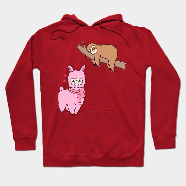 Cute Alpaca And Sloth Hoodie by Imutobi